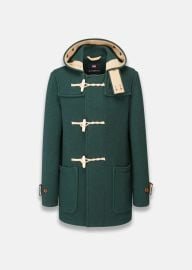 Mid Monty Duffle Coat Pine Green at Gloverall